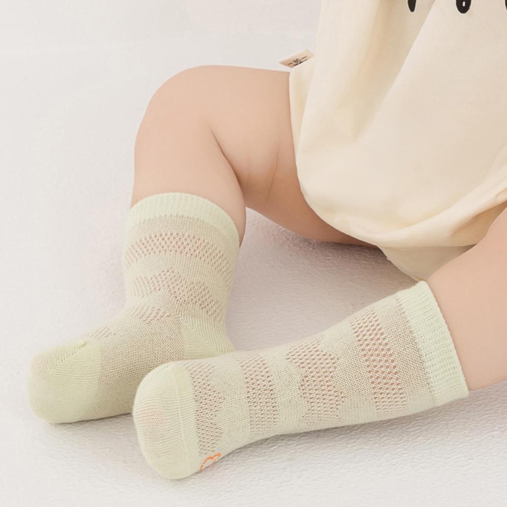 5 Pairs Baby Mesh Socks Summer Thin Combed Cotton Mid Calf Socks Toddler Socks Unisex Kids Socks for 0-8 Years Old