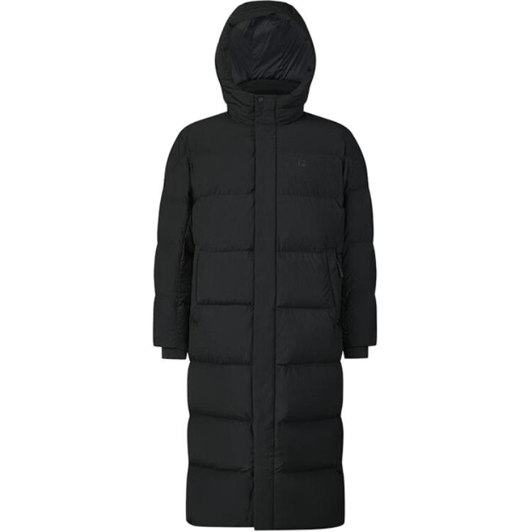 

FILA Fitness Windproof Waterproof Warm Water-Repellent Stain-Resistant Basic Hooded Long Sleeve Down Jacket Men outerwear Black A51M441901F-BK M