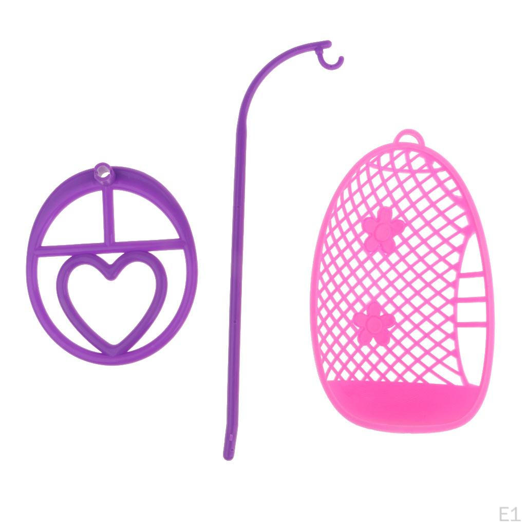 Fashion Doll Swing Seat Plastic Miniature Detachable Hanging Basket Toy For Accessory Random Color