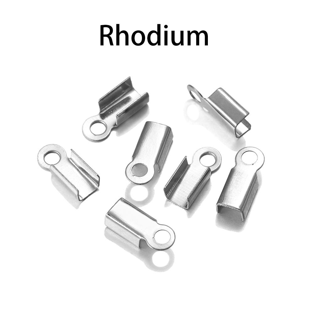 200 Stück/Los Hohlklemmen Kordelendkappen Schnur Band Leder Klemme Spitze Falz Crimp Perlenverbinder Für Schmuckherstellung DIY Zubehör