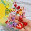 Cute Fruit Strawberry Grape Orange Pendant Keychain For Women Girls  Candy Color Fruit Keyring Bag Decoration Accessories