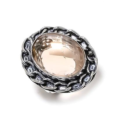 Natural Morganite Gemstone Handmade 925 Sterling Silver Jewelry Ring Size 7 U5W00