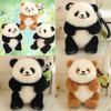 Fubao He Hua Qizai Panda Peluche Panda Figura Con Imbottitura in Cotone PP Per Regalo di Compleanno e Decorazione