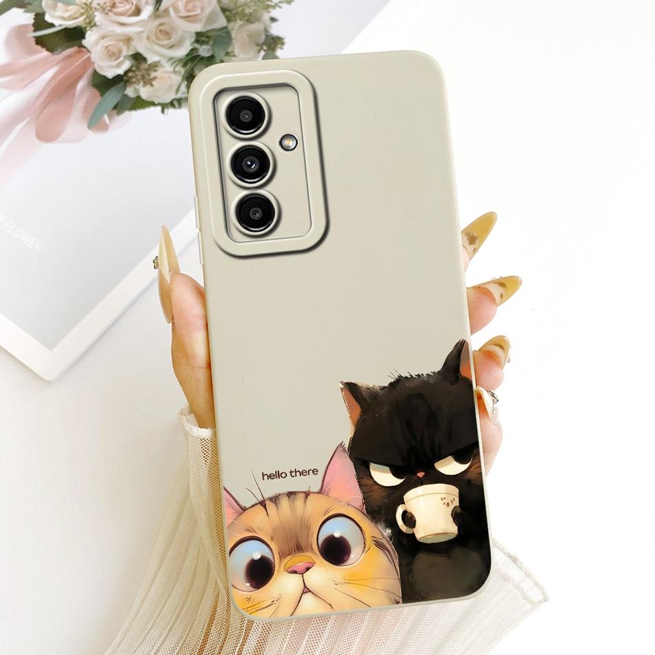 For Samsung Galaxy A05s A05 Cute Cat Flower Cartoon Phone Case For Samsung A05 A 05 05S A05S Shockproof Soft Silicone Cases