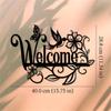 Stainless Steel Welcome Wall Art Floral Hummingbird Decor Outdoor Garden Wedding Gift