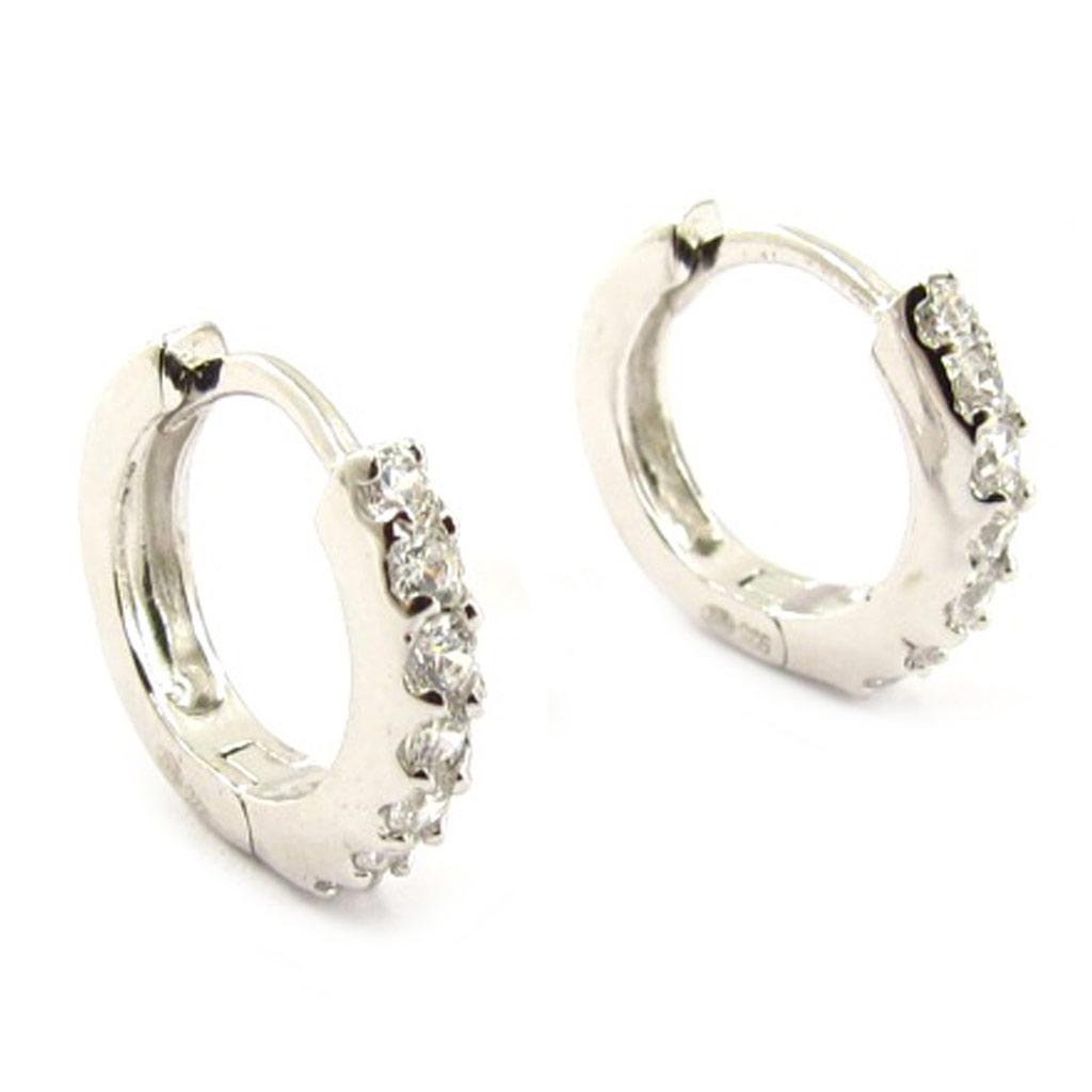 Les Trésors De Lily [K7189] - Silver Hoop Earrings 'Déesse' Silver White (rhodium-plated) - 10x2 Mm