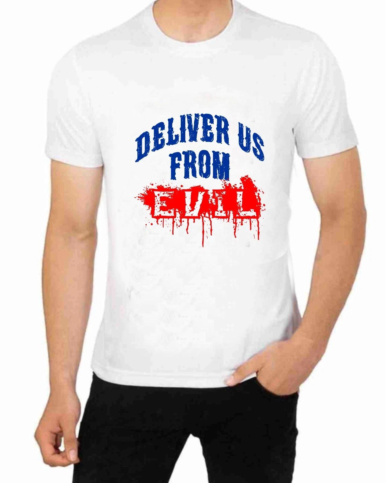 Deliver Us From Evil T-Shirt God Religion Jesus Christ Savior L