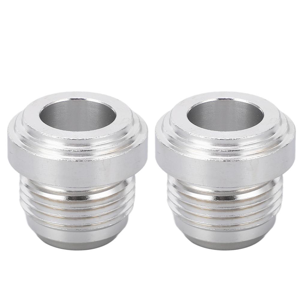 2Pcs Fuel Line Fitting Adapter Billet AN12 12AN Male Thread Weld On Bung Accessory