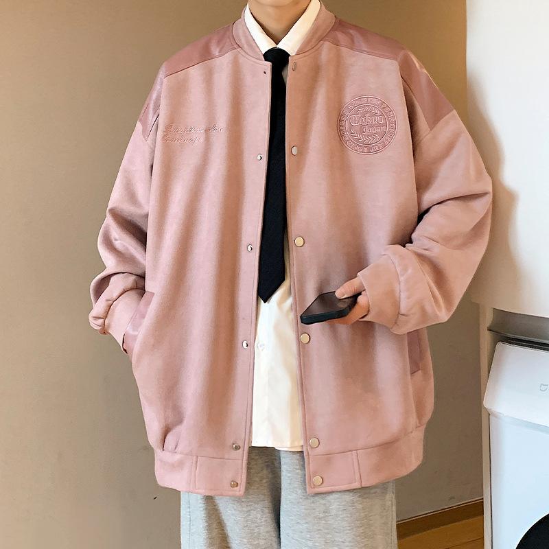 Замшевая мужская куртка весна-осень новый модный бренд повседневный спортивный мужской — фото 9