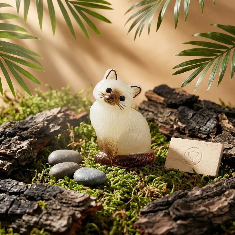 10 Stück Miniatur Leuchtende Niedliche Siamkatze Kätzchen Katze Mikro-Landschaftsornamente Zur Dekoration Dekor Zimmer Schreibtischzubehör