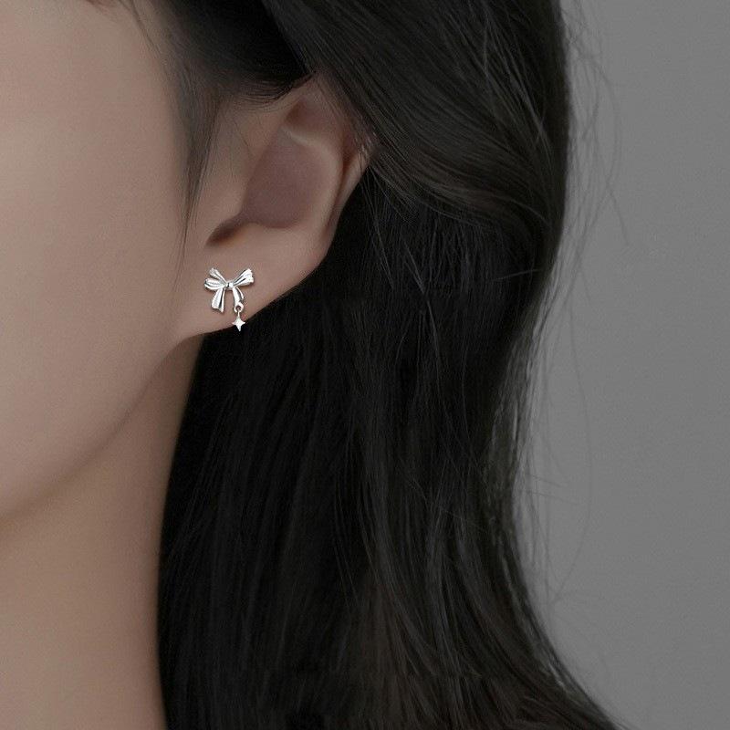 Trendy Star Tassel Bow Earrings: Simple, Fashionable, and Stylish Women s Jewelry