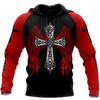 Tattoo Skeleton Cross Terror Red 3D Printed Men's Oversized Hoodie Sweatshirt Autumn Casual Tracksuits Bad Wolf Animal Clothing