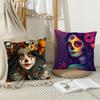 Sugar Skull Girl Cushion Cover Soft Plush Fabric Double-Sided Printed Sofa Cushion Cover For All Seasons Home Decor Gift