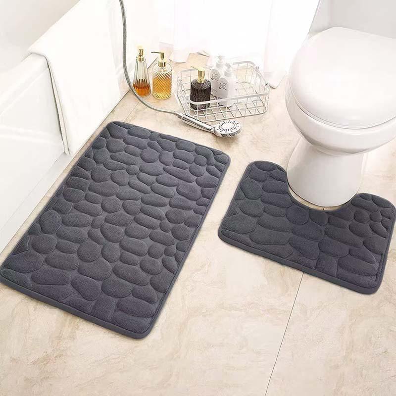 Covoraș de baie din fleece de corali anti-alunecare - Ușor de curățat, Culoare solidă