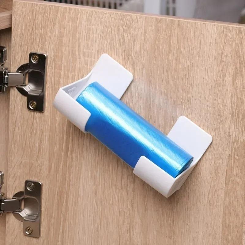 Wall Mounted Trash Bags Holder Garbage Bag Storage Box Organizer Plastic Bag Film Container Dispenser For Kitchen Shelf