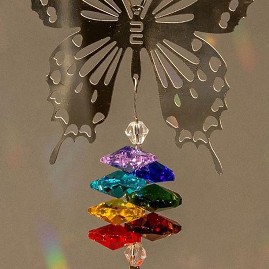 Faux Crystal Sun Catcher Decoration Hollow Fairy Tree of Life Owl Butterfly Hummingbird Hanging Ornament Home Office Garden Window Hanging Pendant