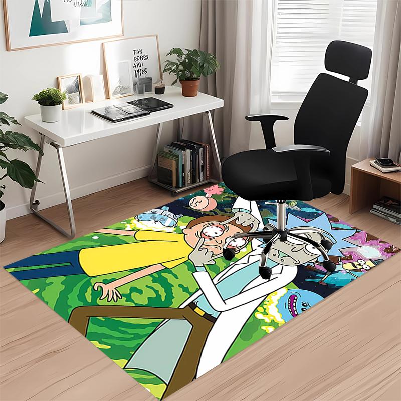 Rick and Morty Printed Carpet, for Office Chair Living Room Bedroom Kitchen Room Decor Gifts.