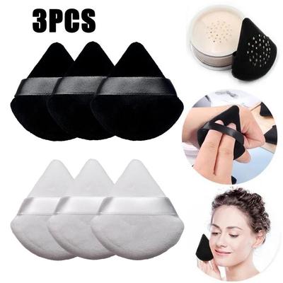 3Pcs Triangle Velvet Powder Puff Make Up Sponges for Face Eyes Contouring Shadow Seal Cosmetic Foundation Makeup Tool