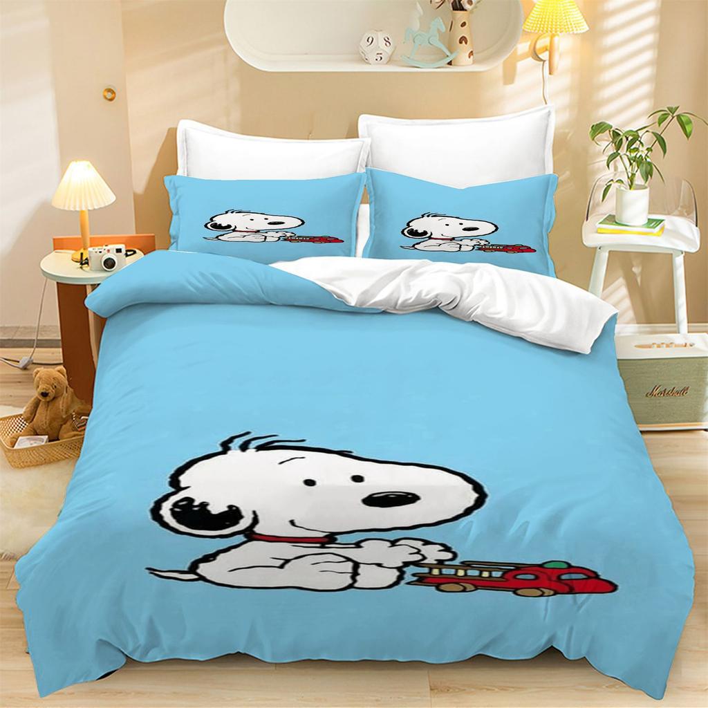 Carino Set Copripiumino a Tema Cartone Animato Snoopy con Federa 75*50, Set Piumone 2 Pezzi, Set Biancheria da Letto per Camera da Letto di Ragazzo e Ragazza Regali