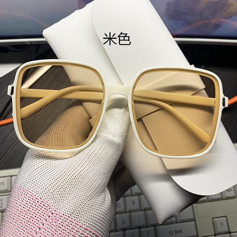 New Women'S Large Frame Square Sunglasses Women Fashion Transparent Film Sun Glasses Summer Trend Eyewear Uv400