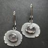 Vintage Flower Round Inlaid White Stone Earrings Geometric Creativity Silver Color Dangle Earrings for Women Jewelry