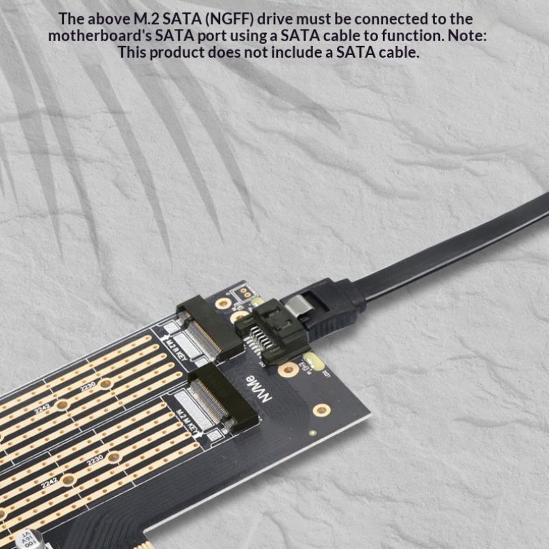 Dual M.2 Pcie 4.0 Adapter For Nvme/Ngff Ssd Nvme (M Key) And Sata (B Key) Ssd To Pcie X4 X8 X16 Slot For Desktop Pc Sk6