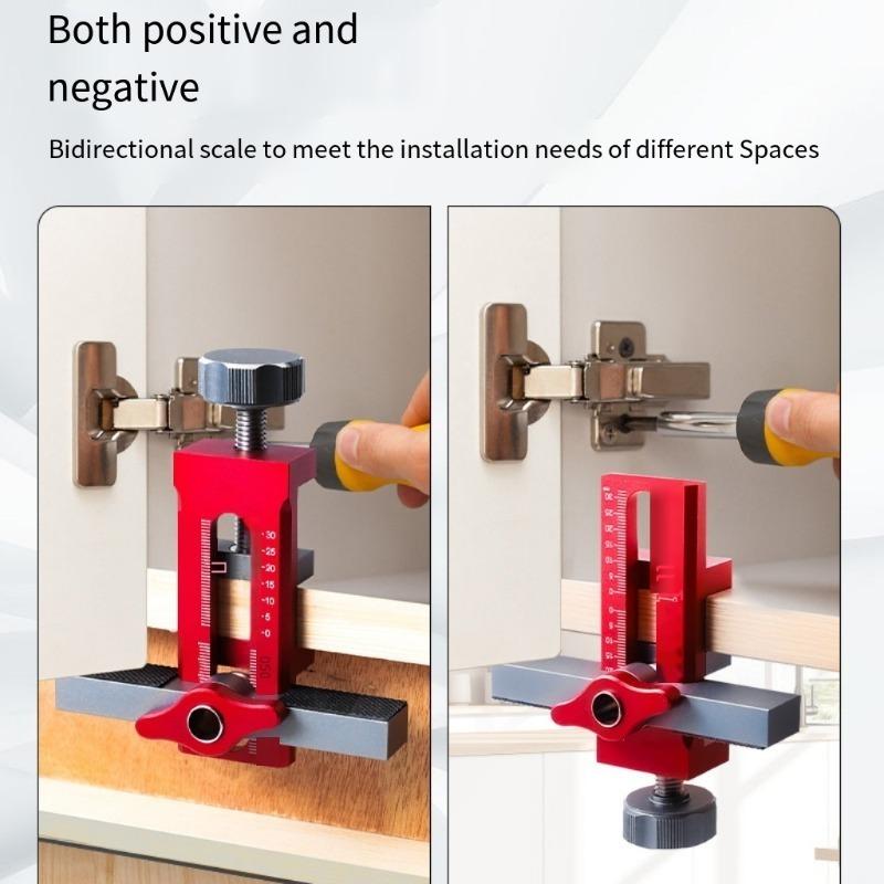 1PC Holzbearbeitungs-Schranktür-Installationshilfe, Rückprallvorrichtung aus Aluminiumlegierung, Stanzen von Kleiderschranktüren, Hängeschranktüren, Hebetüren, DIY-Nivellierer