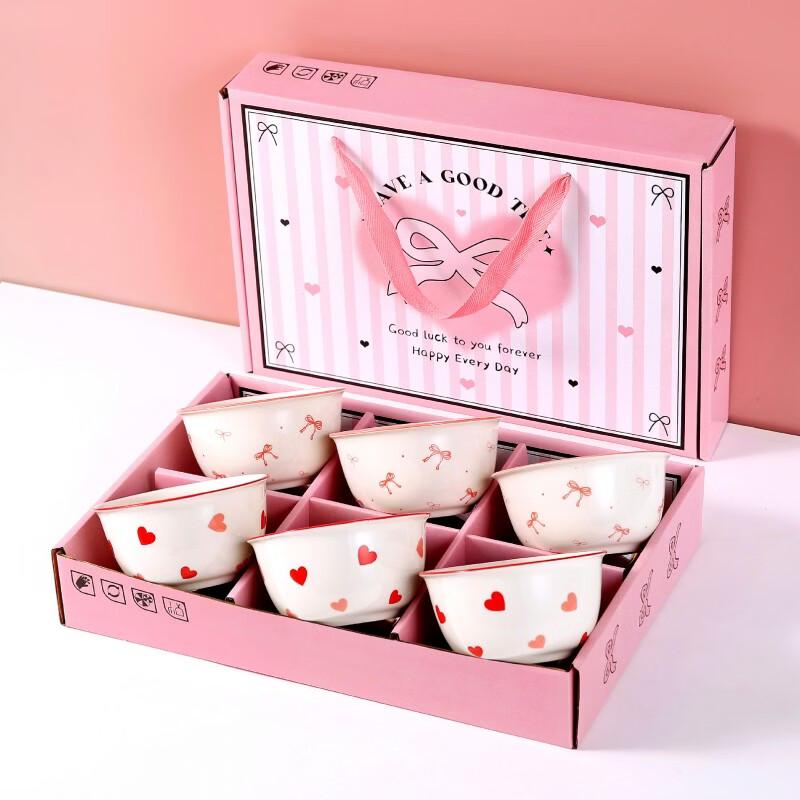 Anvelo Pink Ceramic Bowl Tableware Set 20 Sets per Box
