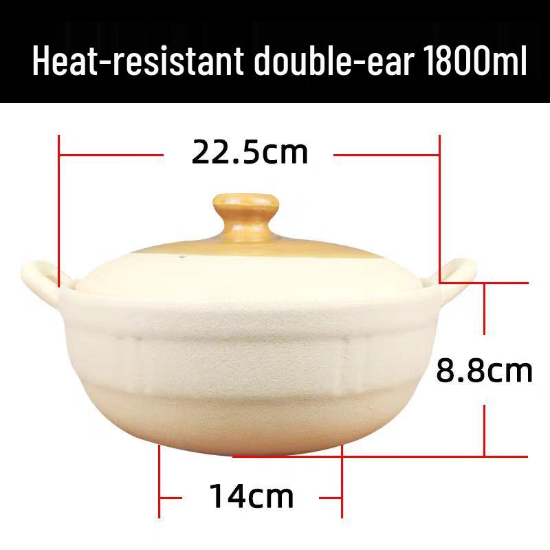 High-Temperature Resistant Unglazed Single-Handle Earthenware Clay Pot for Rice and Noodles