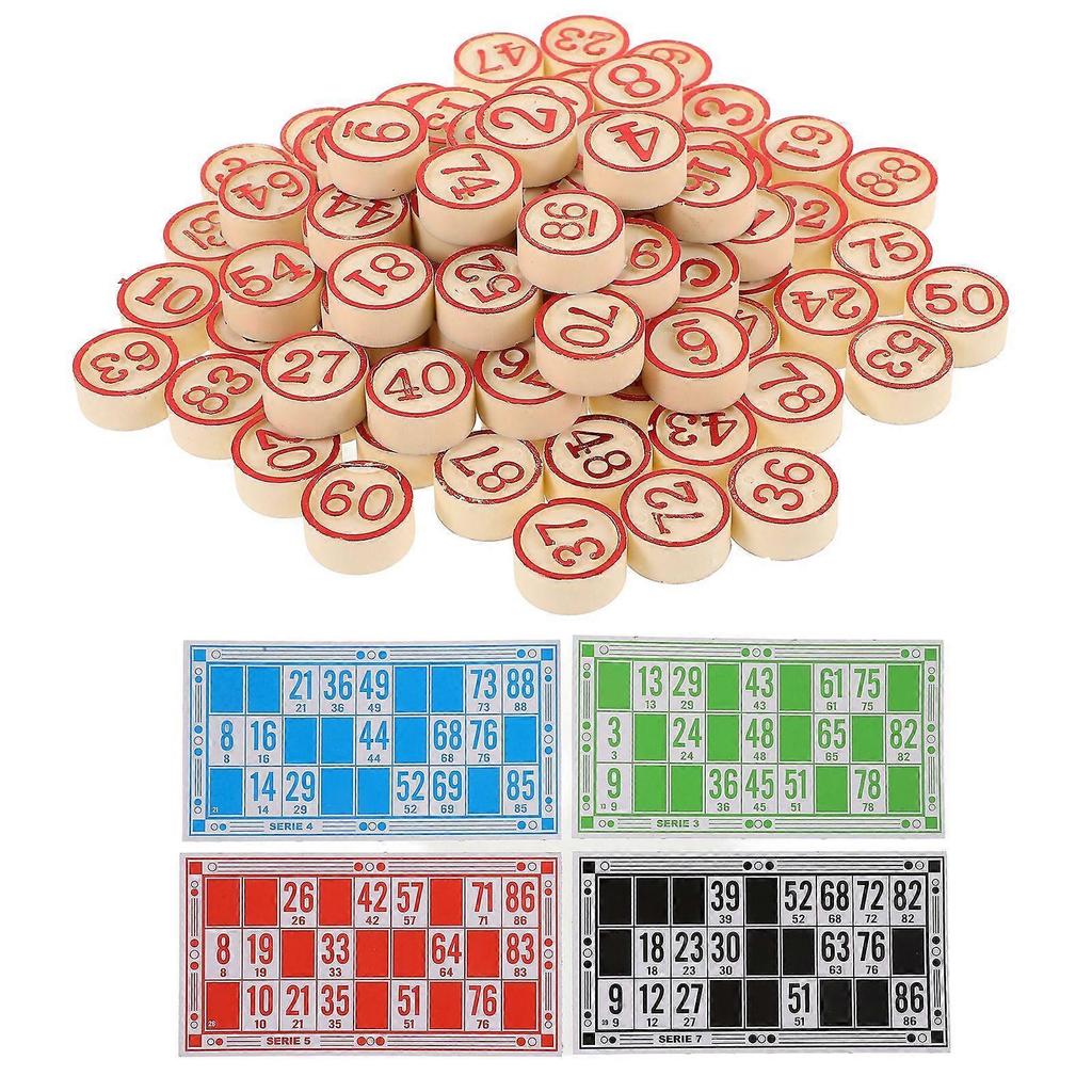 1 Set of Bingo Game Chess Bingo Number Cards and Number Chess Pieces Game Props
