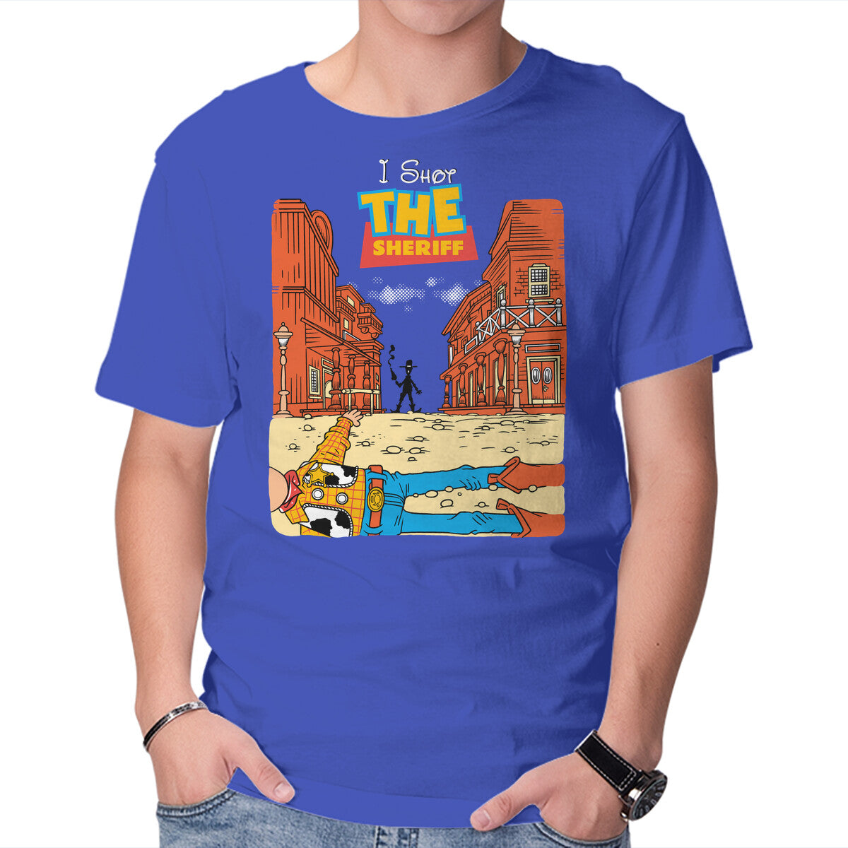 Unisex Crew Neck T-Shirt I Shot The Sheriff Graphic Short Sleeve Casual Tee XXXXL