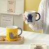 Cupa Ceramică Pisică Desene Animate Abstractă Cuplu Acasă Măgar pentru Lapte pentru Mic Dejun Birou Ceșcuță pentru Cafea pentru Ceaiul de După-Amiază