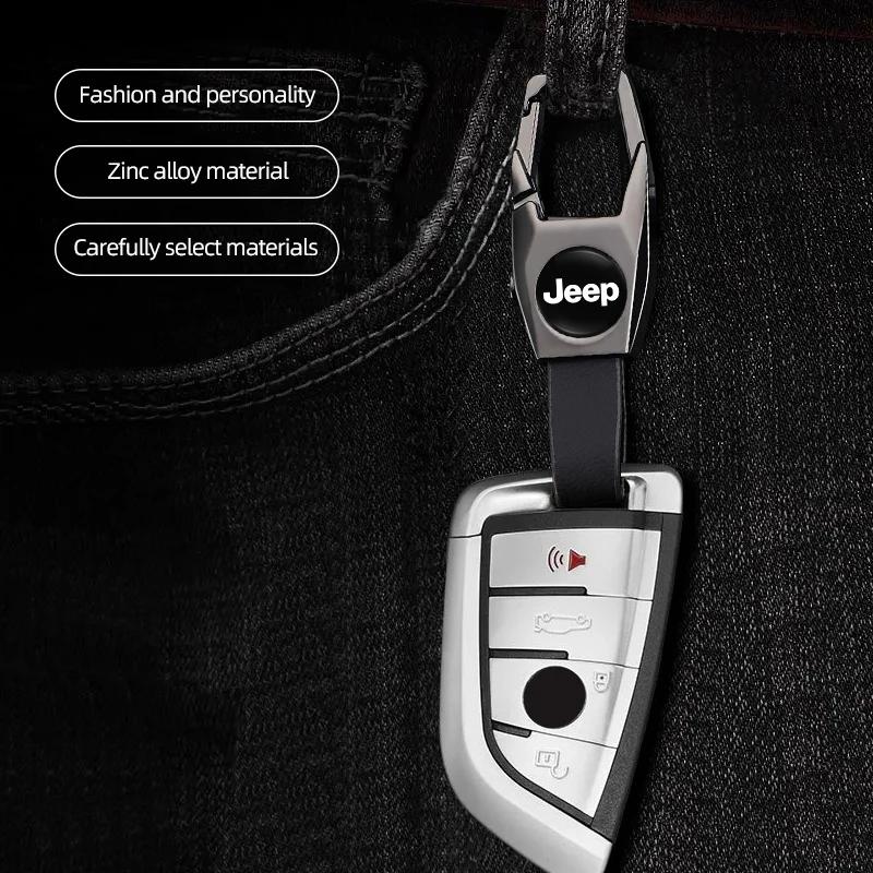 For Jeep Car Keychain Men Business Keyring Auto Key Accessories For Jeep Grand Cherokee Wrangler JK Gladiator Compass Renegad