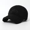Fashionable Plush Warm Baseball Cap, 100% Polyester, Slight Stretch, Woven Duck Tongue, Trendy Streetwear, Versatile for Autumn/Winter