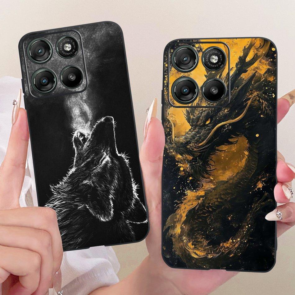 For Motorola Moto G17 Cool Dragon Tiger Pattern Phone Case For Motorola MotoG17 G17 Power XT2623 Black Silicone Soft Bumpers