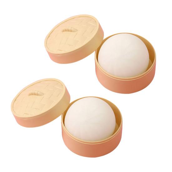 1/2/3/4Pcs Simulated Dough Ball Toy with Steamer Stress Relief Steamed Bun Squeeze Sensory