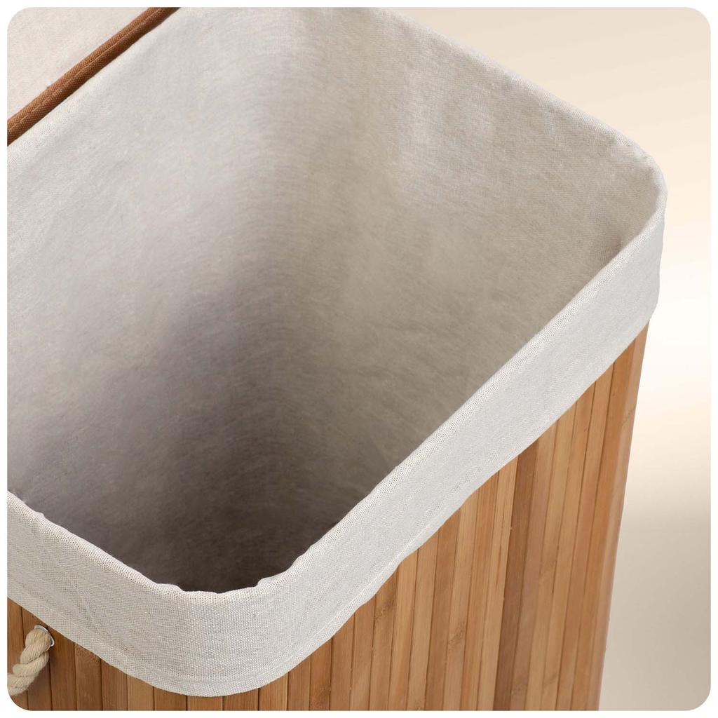 Bamboo Laundry Hamper With Lid, Massido