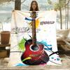 1 PC guitar blanket - Lightweight Flannel Throw for sofas, travel, camping, living rooms, office, chair and beds.
