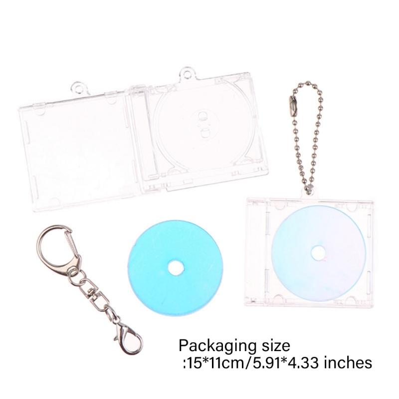 Acrylic Disc Album Pendant Keychain Blank Disc Box Keychain Suitable For Keychain Backpack Pendant Chain Clip Keychain