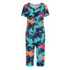 2 Piece Sets For Women Short Sleeve Top And Pants With Pockets Workout Soft  Print Sets