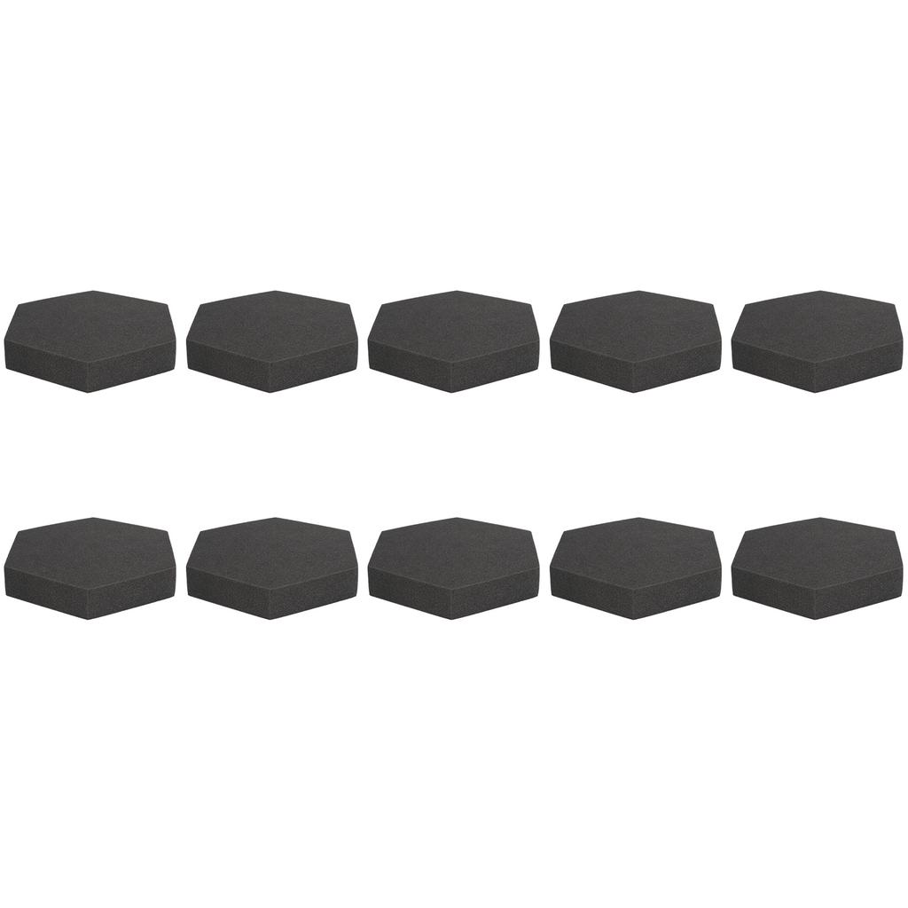 10Pcs Hexagonal Acoustic Foam Flame Retardant High Density Decorative Soundproof Wall Panels