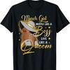 March Girl Boss Live Like a Queen Lips Slay Black Afro Women T-Shirt