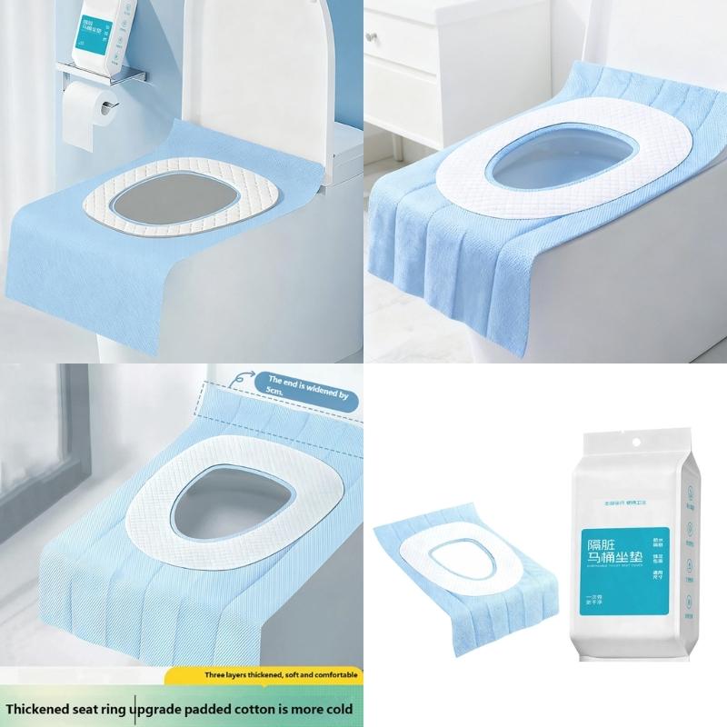 5PCS Premium Disposable Toilet Seat Covers Absorbent Cotton Layer Works On Most Toilets Great For Traveling