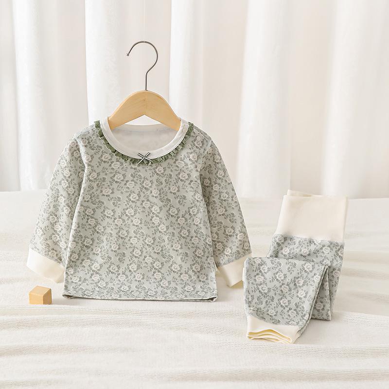 Infant Autumn Baby Clothes - Pure Cotton Two-Piece Set with High-Waisted Belly Protection for Girls