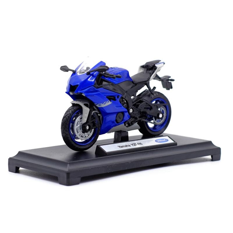 Welly 1/18 Scale Yamaha 2020 YZF-R6 Diecast Motorcycle Model Workable Shork-Absorber Toy For Children Gifts Toy Collection