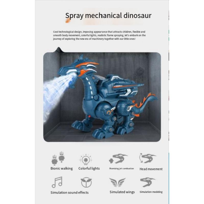 1SET Electric Spray Machinery Dinosaur Atomization Sound Lighting Children's Simulation Animal Toy Walking Model
