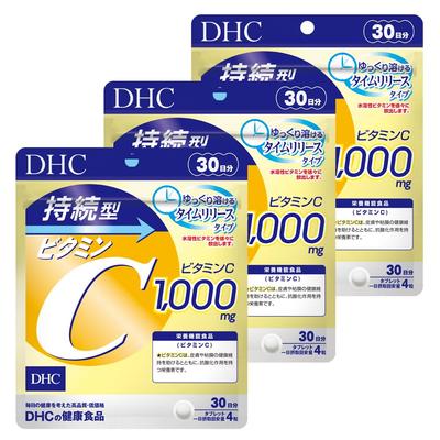 DHC [3er-Pack] Vitamin C mit verzögerter Freisetzung, 30-Tagesvorrat (120 Kapseln)   3