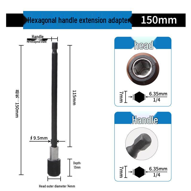 Magnetic 6.35mm Hex Self-Locking Extension Rod for Electric Drill