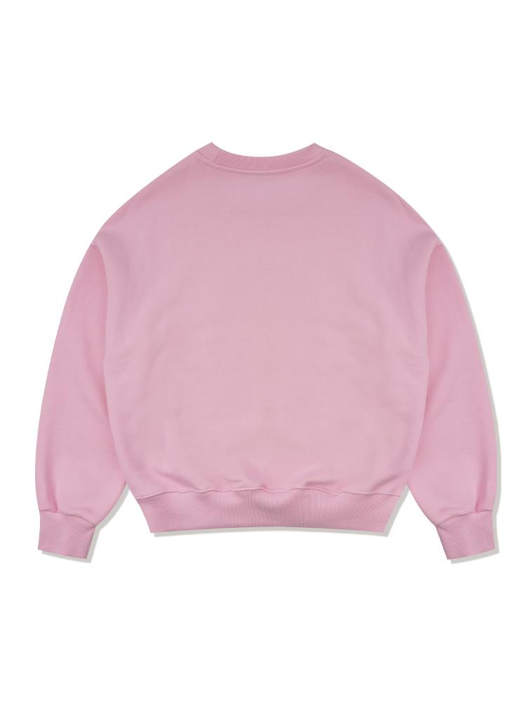 LA MAISON STUDIO Women'S Crop Bearfriends Embossed Embroidery Sweatshirt Pink (Fcb3Ts355W)