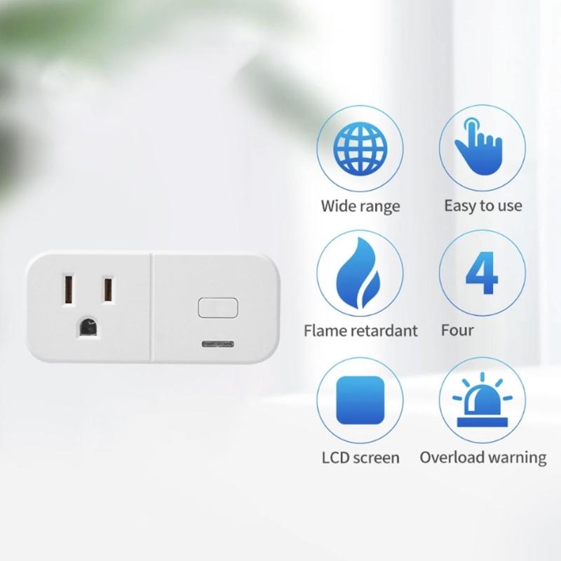 WiFi Intelligent Plug Outlet Home Energy Monitoring Small Intelligent Socket for Energy Monitoring Timing Socket